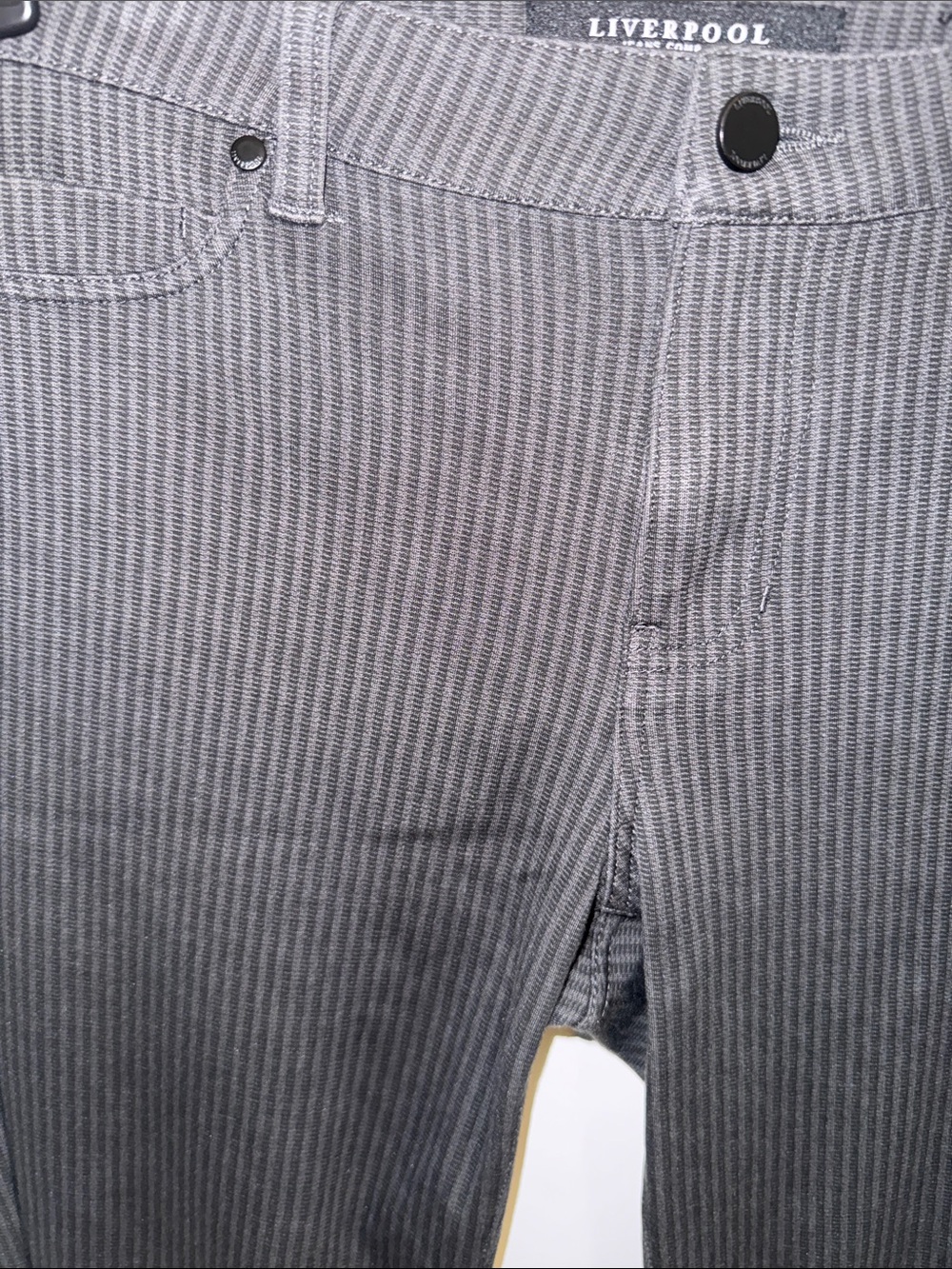 Liverpool Los Angeles Women's Gray Vertical Pinstripe Pants Size 8/29 - Picture 7 of 11